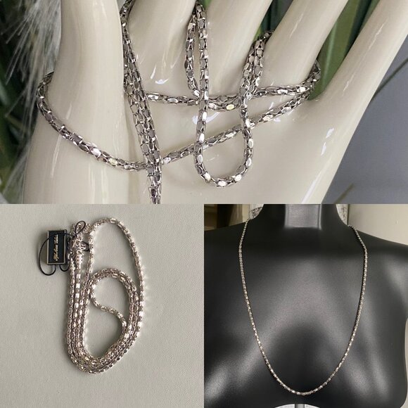 FAC Polished Silver Tone Rhodium Plated 26" Fancy Chain - Picture 1 of 6